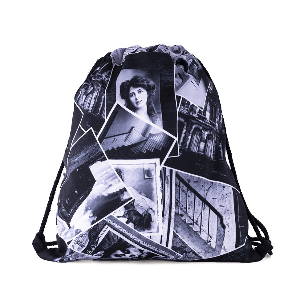 Wholesale Halloween Cartoon Print Oxford Cloth Drawstring Bag
